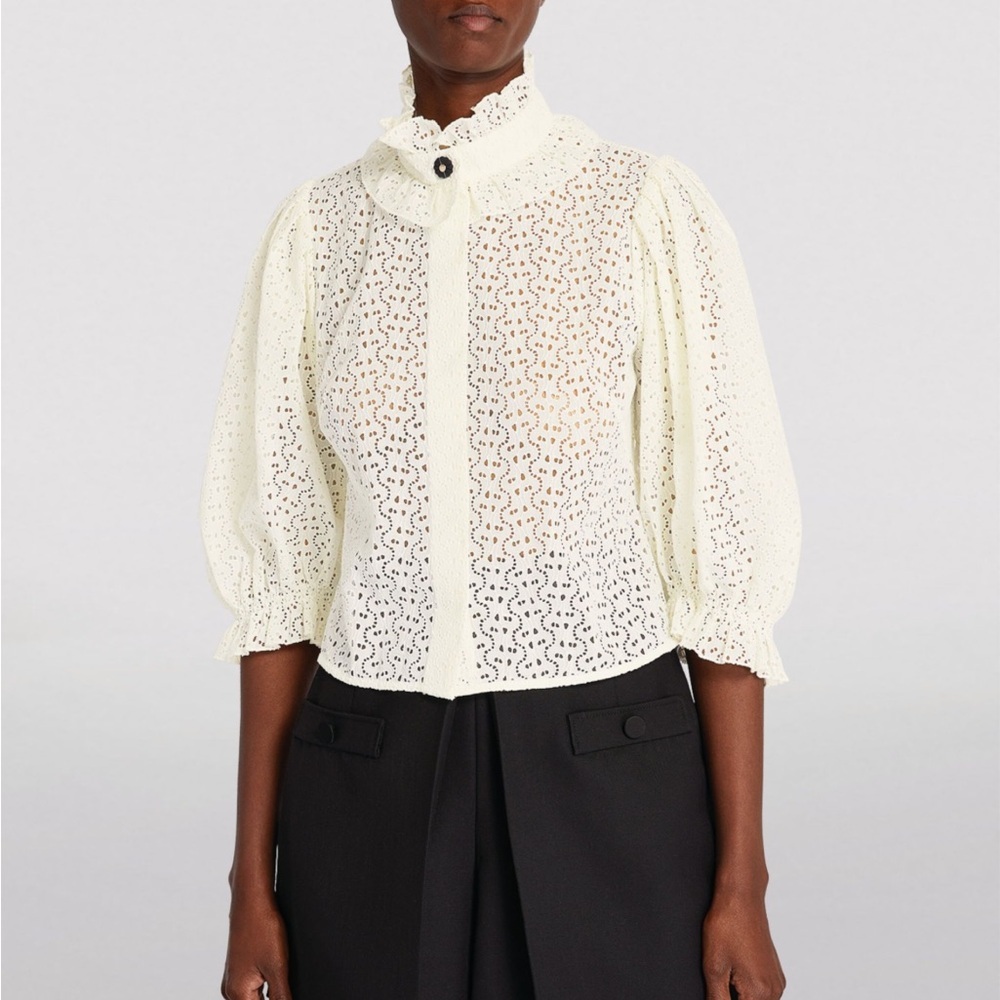 SANDRO Broderie Anglaise Shirt